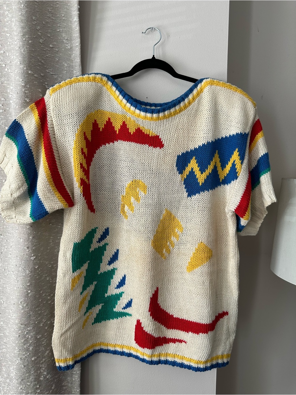 Vintage 80’s Tric Trac Abstract Knit Pullover Sz M